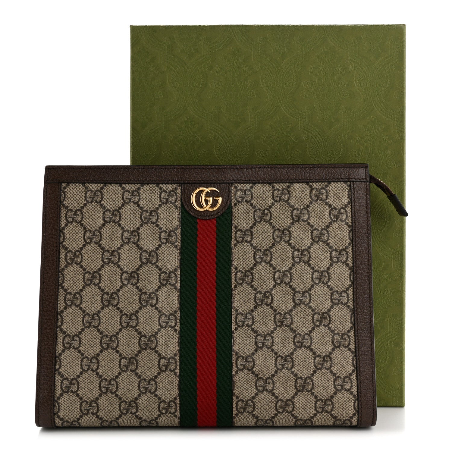 Gucci GG Supreme Monogram Web Ophidia Pouch Brown 10 of 10