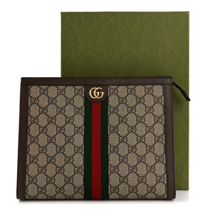 Gucci GG Supreme Monogram Web Ophidia Pouch Brown 10 of 10
