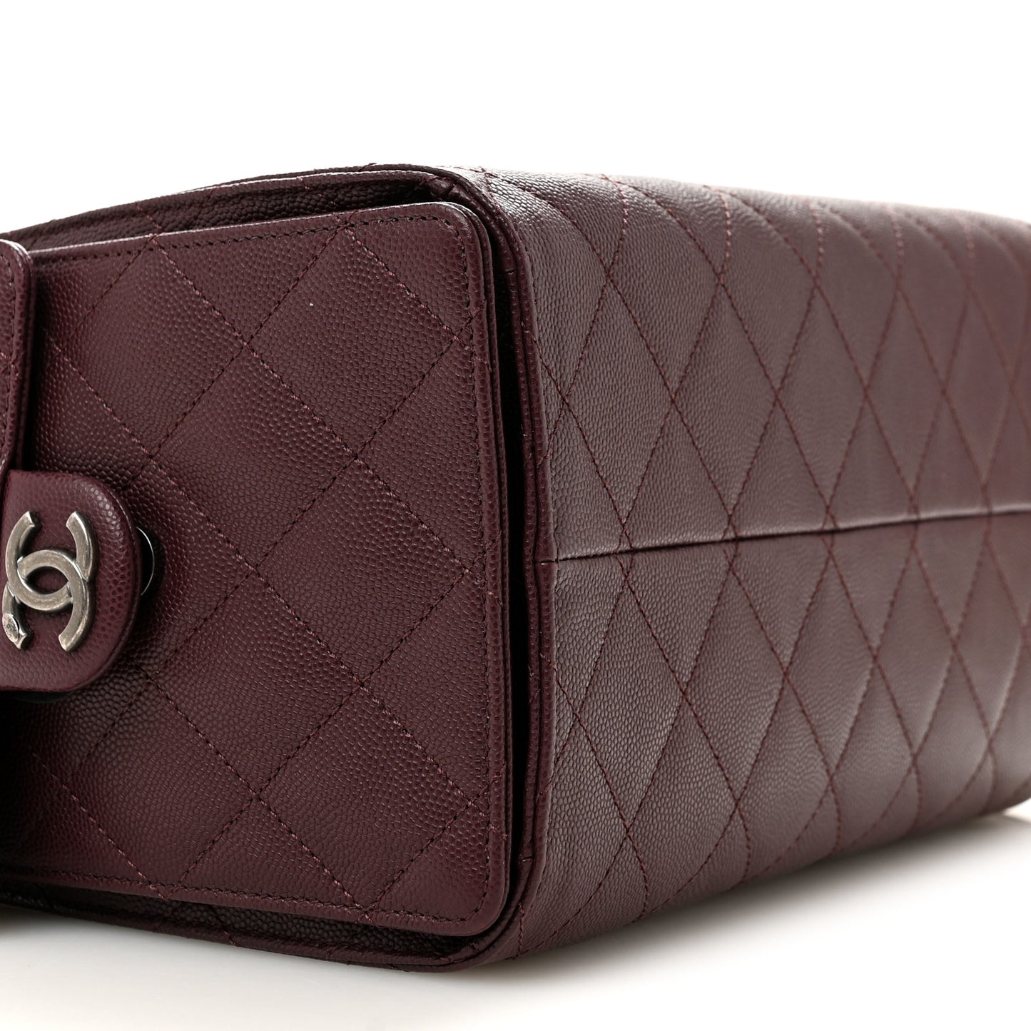 Caviar Quilted Small Chanel 25 Handbag Dark Burgundy