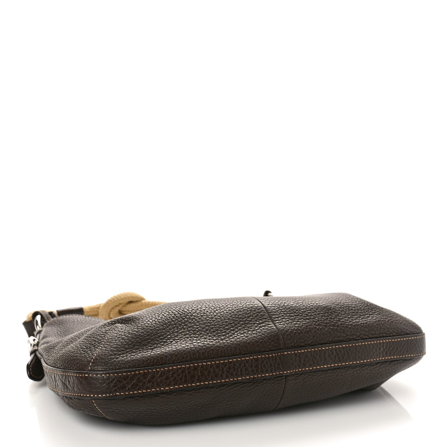 Prada Vitello Daino Rope Knotted Hobo Brown 4 of 8