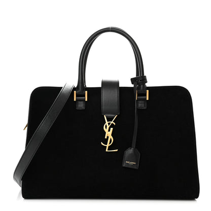 Saint Laurent Suede Calfskin Medium Monogram Cabas Black 1 of 13
