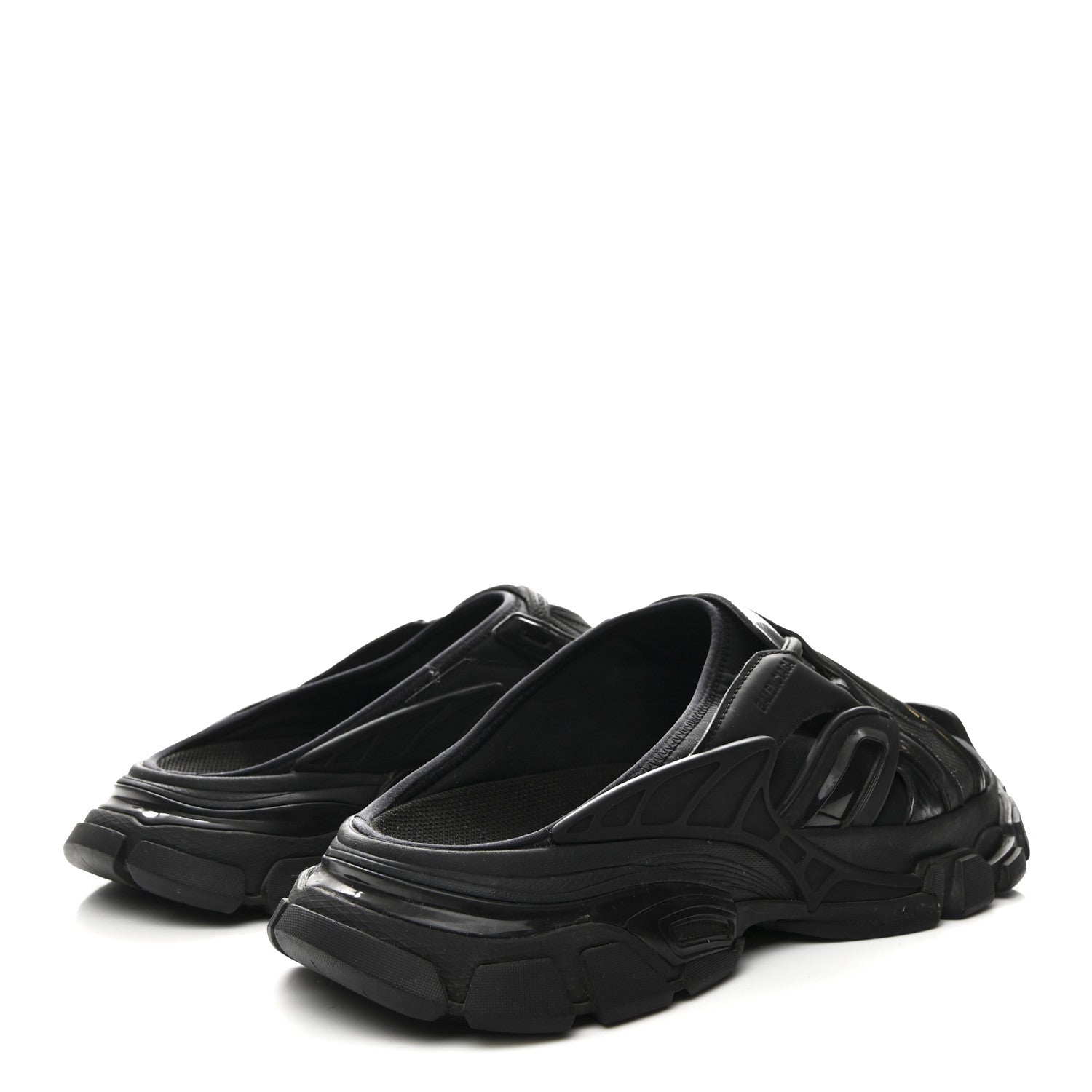 Balenciaga Rubber Track Slide Sandals 41 Black 1815942 – FASHIONPHILE