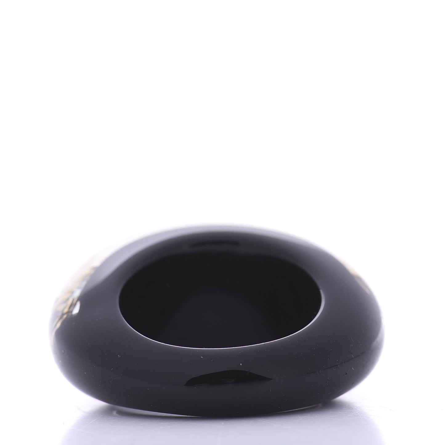 Resin Swarovski Crystal Inclusion Ring L Black