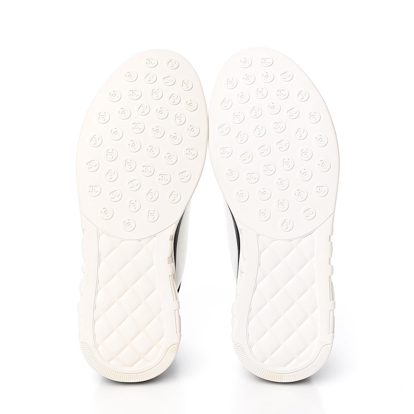 Suede Calfskin Stretch Fabric CC Sneakers 41.5 White