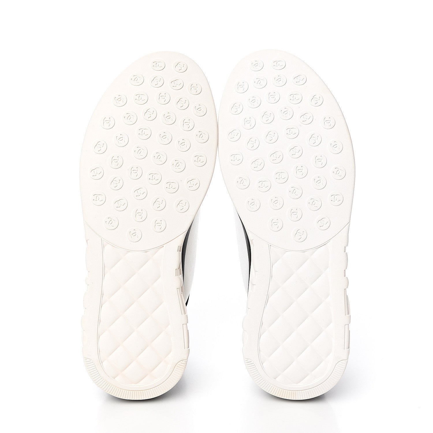 Chanel Suede Calfskin Stretch Fabric CC Sneakers 41.5 White 5 of 8