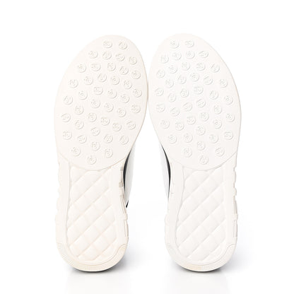 Chanel Suede Calfskin Stretch Fabric CC Sneakers 41.5 White 5 of 8