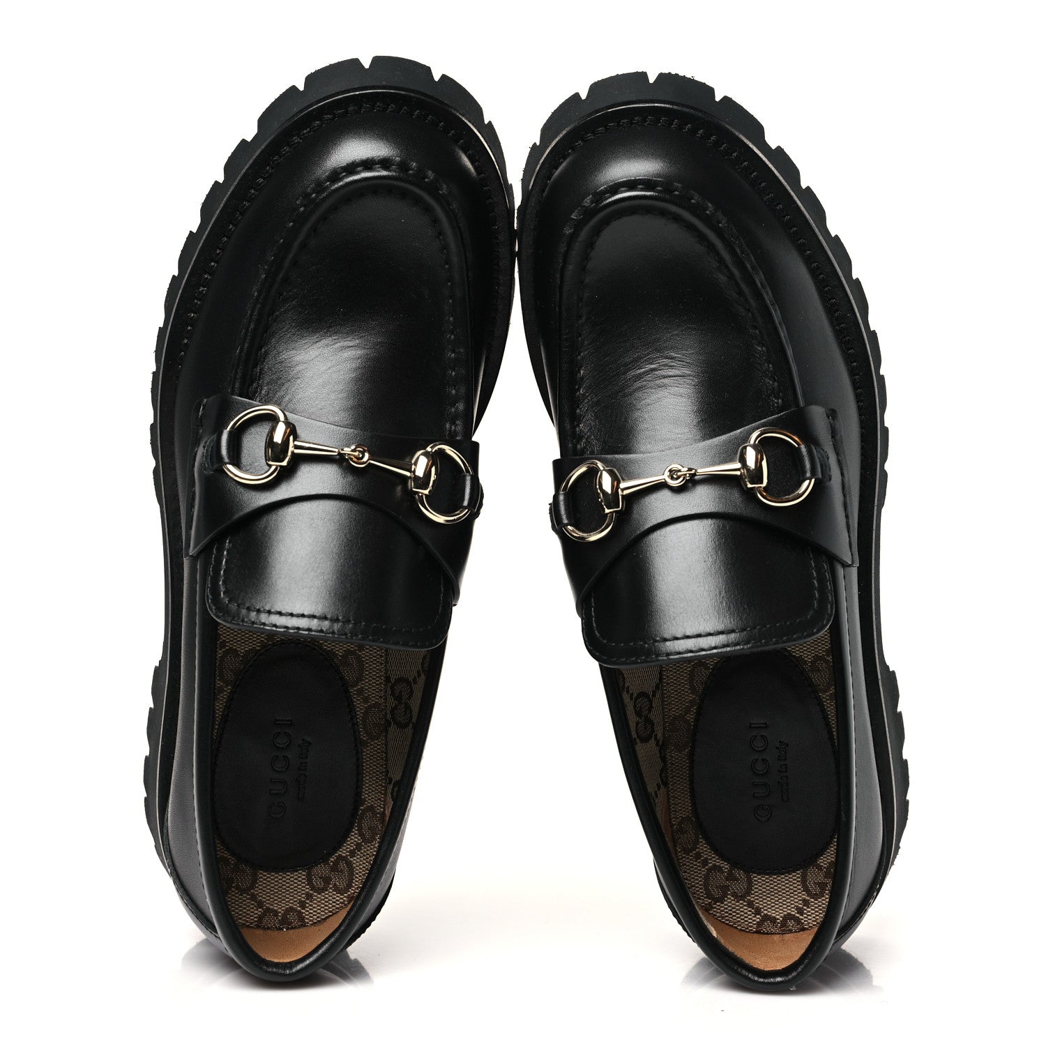 Gucci Betis Glamour Calfskin Womens Horsebit Loafers 38 Black 2 of 10