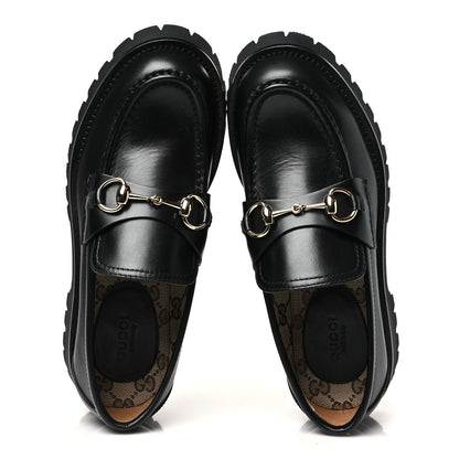 Gucci Betis Glamour Calfskin Womens Horsebit Loafers 38 Black 2 of 10