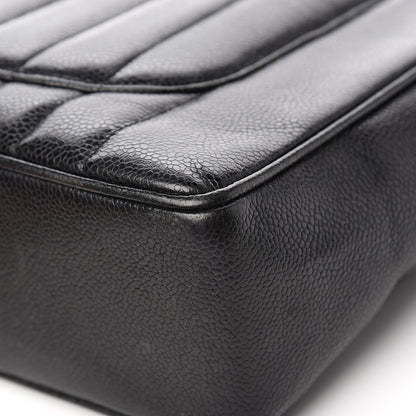 Chanel Caviar Vertical Quilted Jumbo Single Flap Black 14 of 15