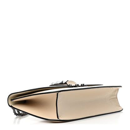 Valentino Garavani Craquele Calfskin Medium Glam Lock Rockstud Flap Light Ivory 3 of 6