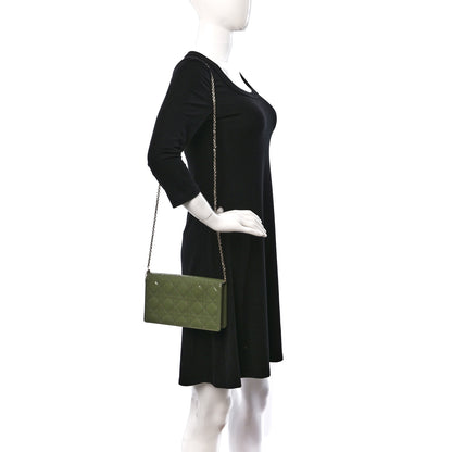 Christian Dior Patent Cannage Lady Dior Chain Wallet Dusty Jade 2 of 10