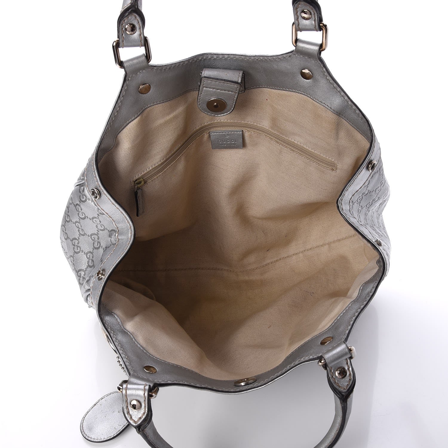 Gucci Guccissima Medium Sukey Tote Silver 7 of 7