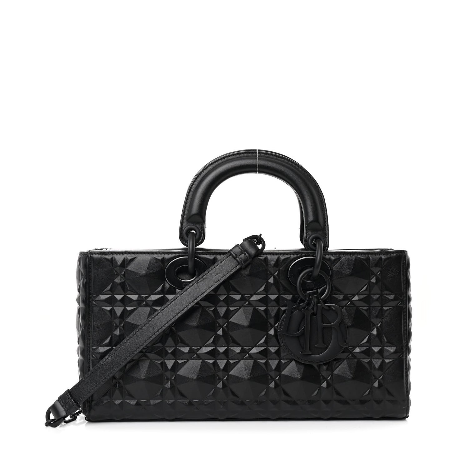 Calfskin Cannage Diamond Medium Lady D-Joy Black
