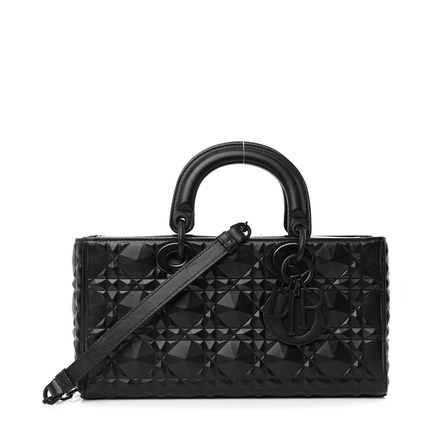 Christian Dior Calfskin Cannage Diamond Medium Lady D-Joy Black 1 of 14