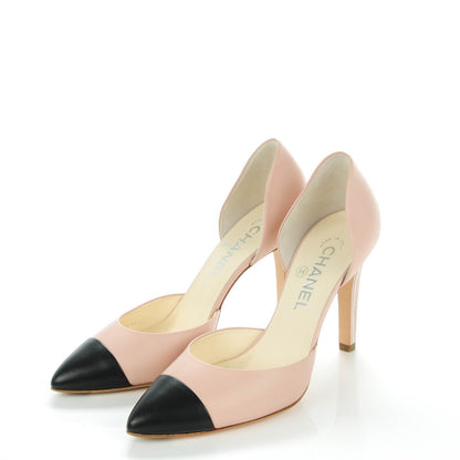 Chanel Lambskin Cap Toe CC Pumps 38 Black Pink 3 of 7