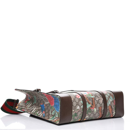 Gucci GG Supreme Monogram Tian Web Vertical Tote Beige Multicolor New Acero 4 of 8