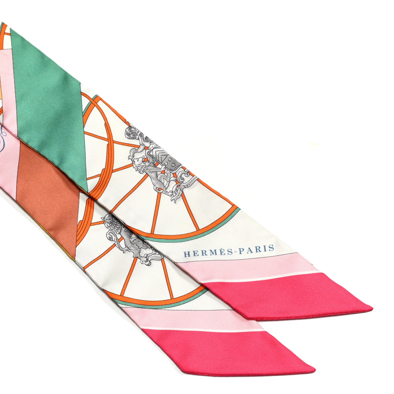 Hermes Silk Springs Springs Twilly Rose Vert Multicolor 3 of 8