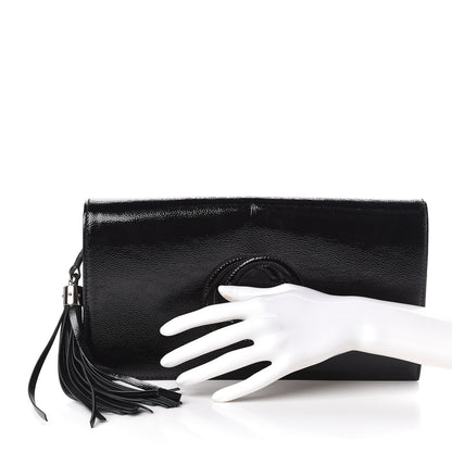 Gucci Soft Patent Medium Soho Clutch Black 2 of 7