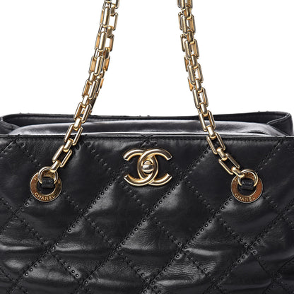 Chanel Calfskin Quilted Retro Chain Tote Black 13 of 14