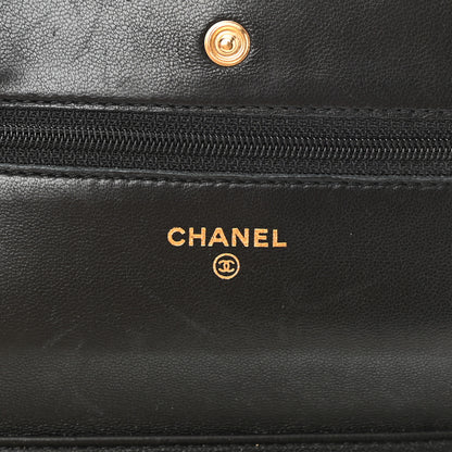 Chanel Lambskin Quilted Wallet On Chain WOC Black 6 of 11