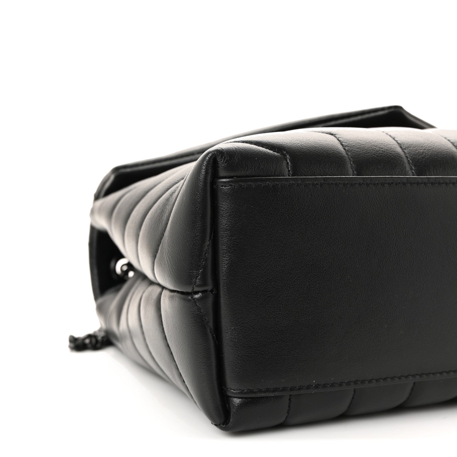 Saint Laurent Calfskin Y Quilted Monogram Monochrome Small Loulou Chain Satchel Black 8 of 10