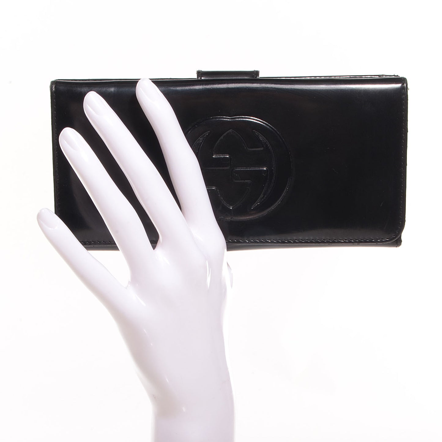 Patent Leather Blondie Continental Wallet Black