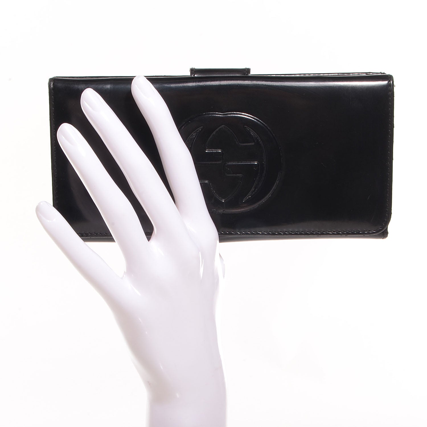 Gucci Patent Leather Blondie Continental Wallet Black 2 of 7
