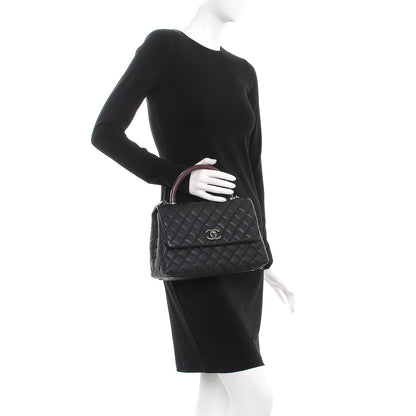Chanel Caviar Lizard Quilted Small Coco Handle Flap Black 3 of 9