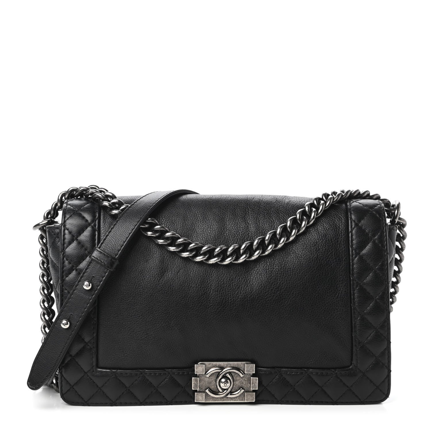Chanel Calfskin New Medium Boy Reverso Flap Black 1 of 10