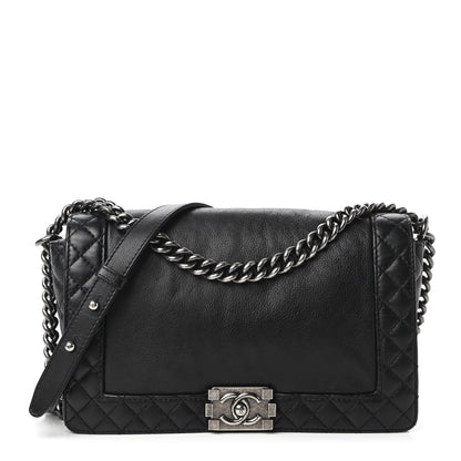 Chanel Calfskin New Medium Boy Reverso Flap Black 1 of 10
