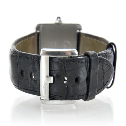 Cartier Stainless Steel Alligator 38mm Tank Divan Automatic Watch 2 of 9
