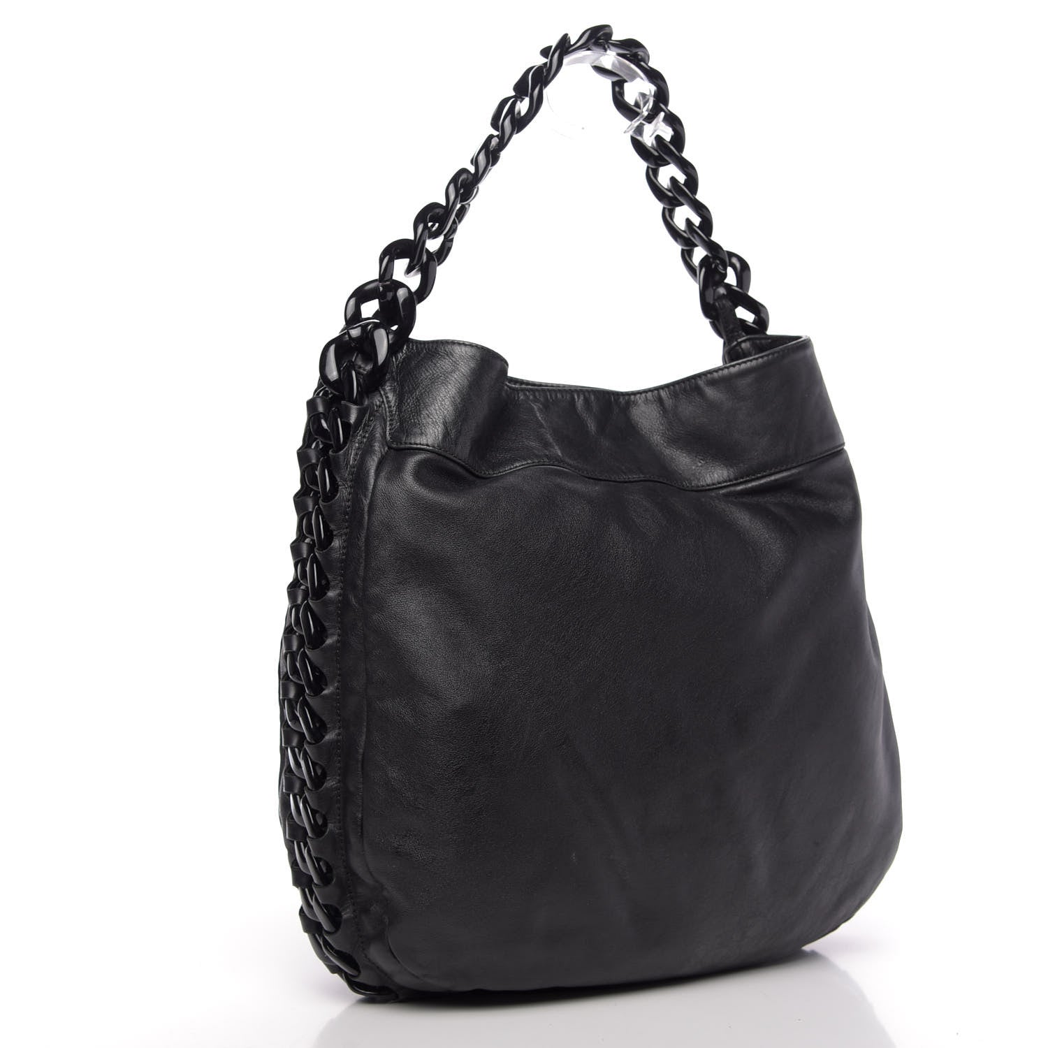 Chanel Calfskin Modern Chain Rhodoid Hobo Black 3 of 13