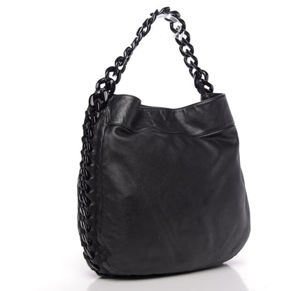 Chanel Calfskin Modern Chain Rhodoid Hobo Black 3 of 13