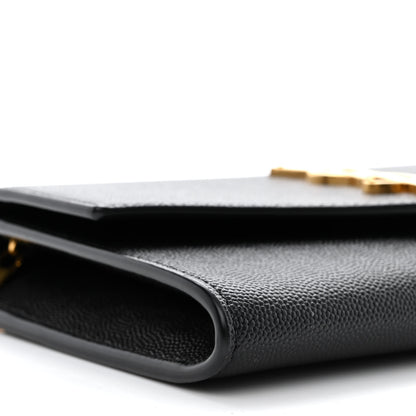 Saint Laurent Grain de Poudre Uptown Chain Wallet Black 10 of 12