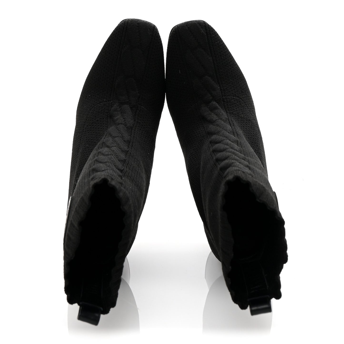 Knit Calfskin Volver 90 Ankle Boots 35 Black