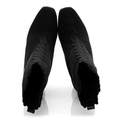 Hermes Knit Calfskin Volver 90 Ankle Boots 35 Black 2 of 9