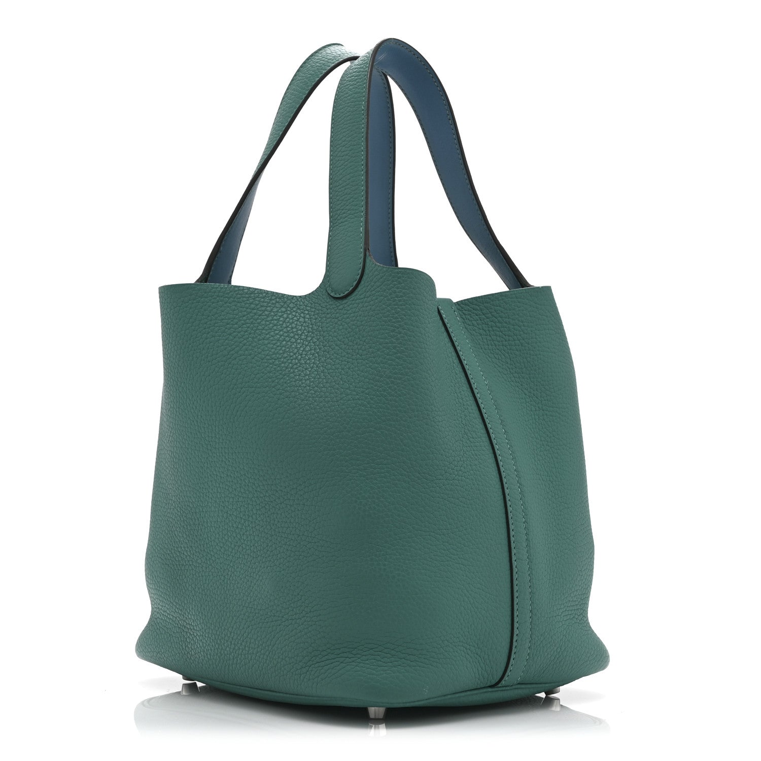 Hermes Taurillon Clemence Swift Eclat Picotin Lock 22 MM Vert Verone Bleu De Prusse 3 of 10