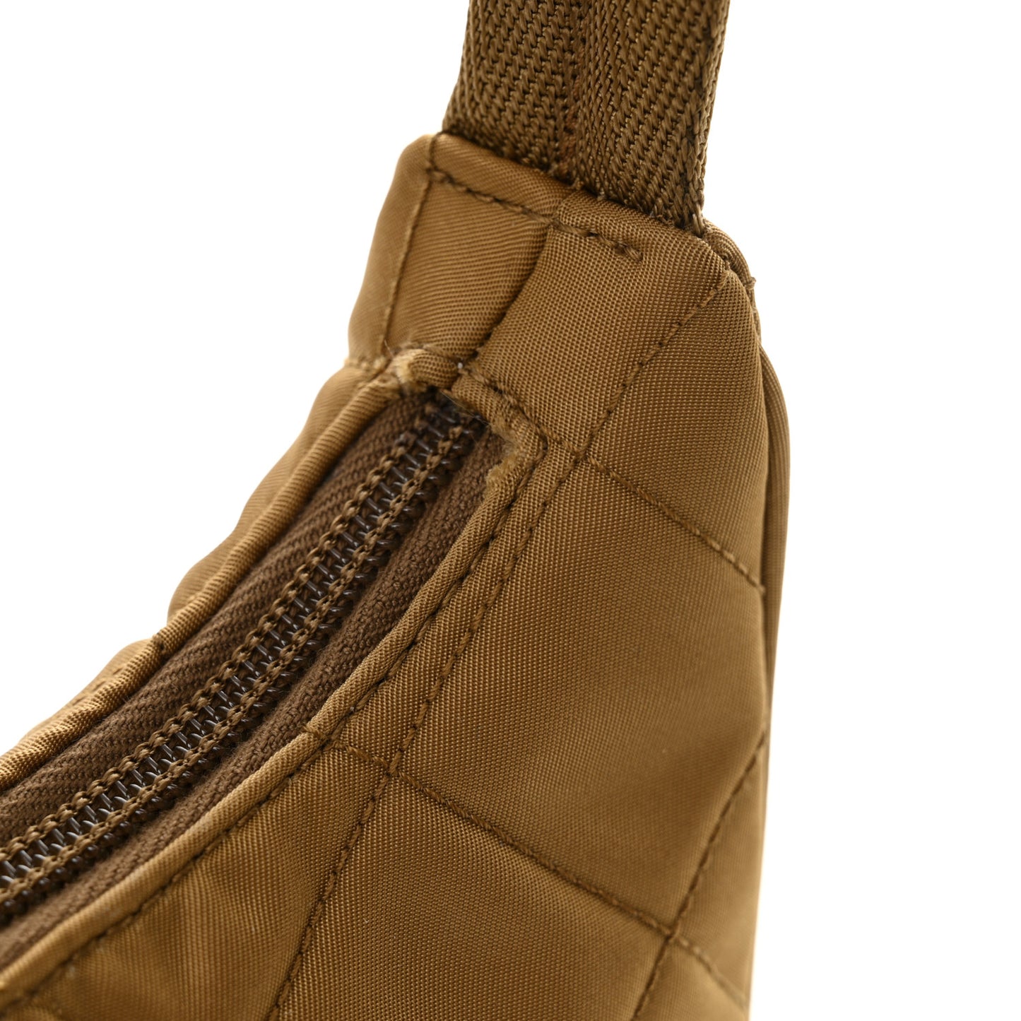 Tessuto Nylon Stitched Shoulder Bag Tobacco