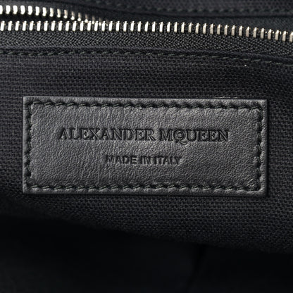Alexander McQueen Soft Calfskin Woven Medium Legend Tote Black White 6 of 10