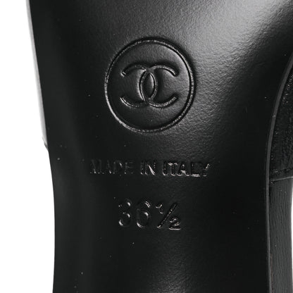 Chanel Lambskin Mary Jane Pumps 36.5 Black White 8 of 11