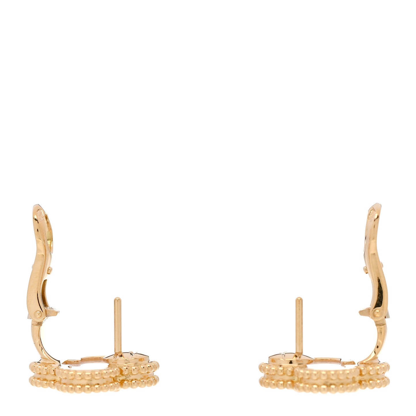 18K Yellow Gold Mother of Pearl Vintage Alhambra Earrings