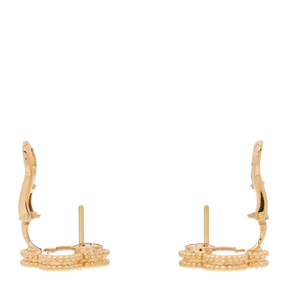 Van Cleef & Arpels 18K Yellow Gold Mother of Pearl Vintage Alhambra Earrings 3 of 5