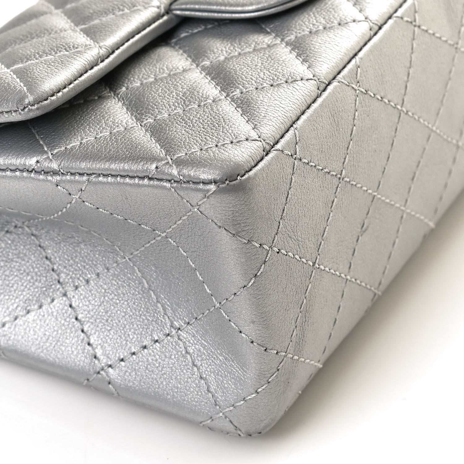 Chanel Metallic Grained Calfskin Quilted 2.55 Reissue Mini Flap Silver 8 of 12