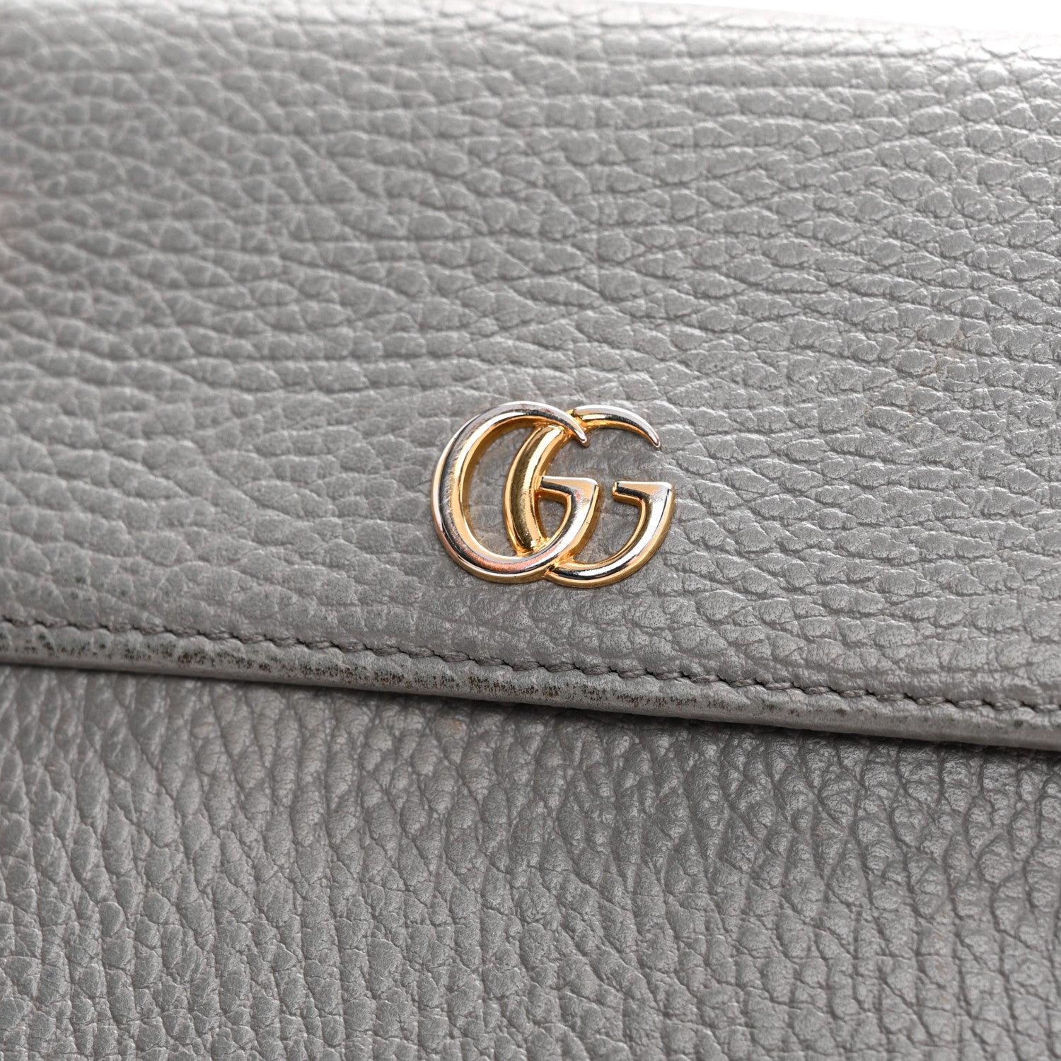 Gucci Dollar Calfskin Double G French Flap Wallet Grey 9 of 12