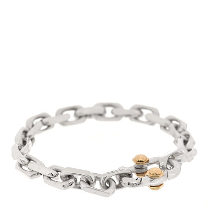 Tiffany Sterling Silver 18K Yellow Gold Wide Makers Chain Link Bracelet 1 of 4