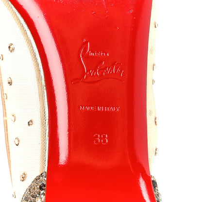 Christian Louboutin Crystal Strass Follies Flats 38 Light Silk 8 of 9