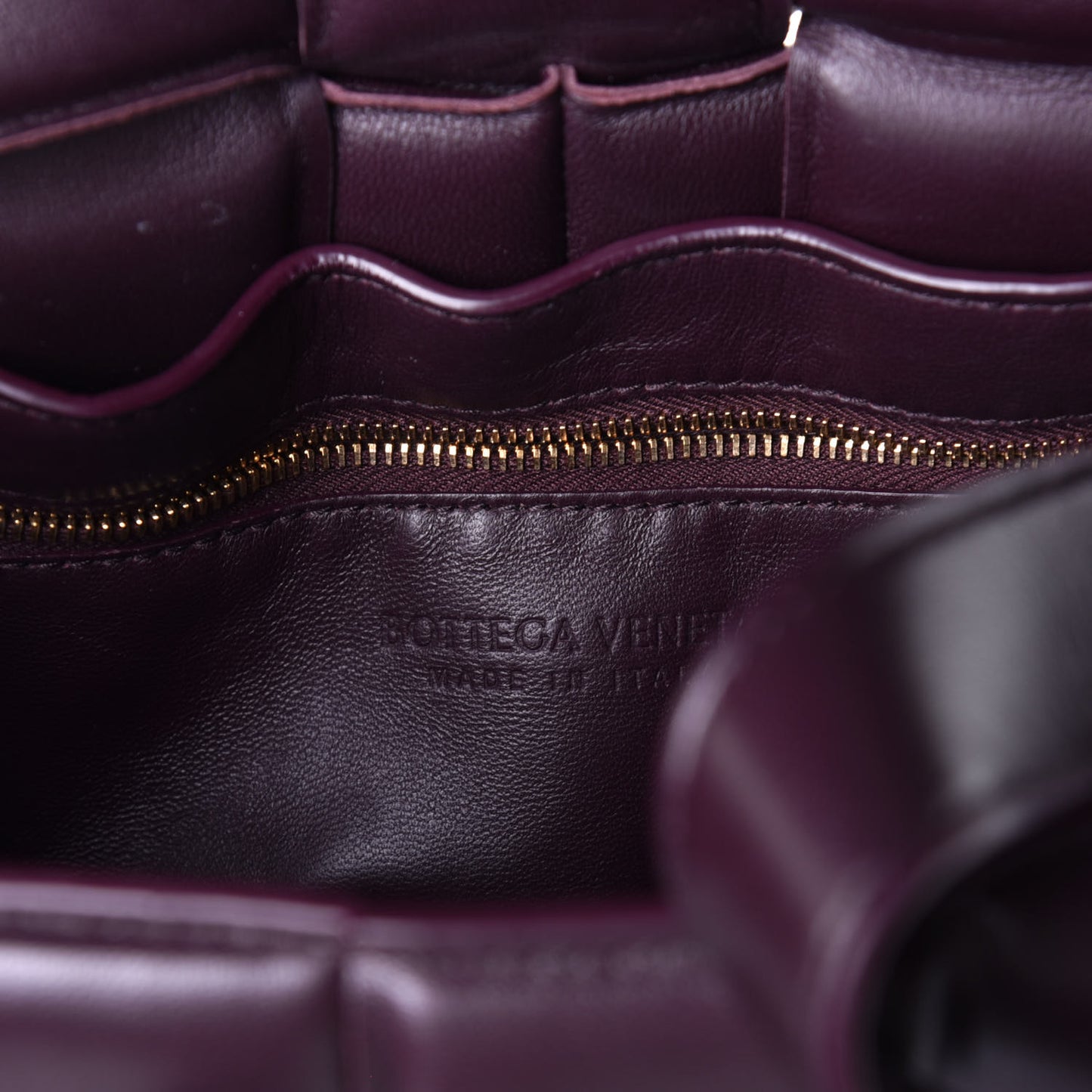 Nappa Maxi Intreccio Padded Cassette Crossbody Bag Plum