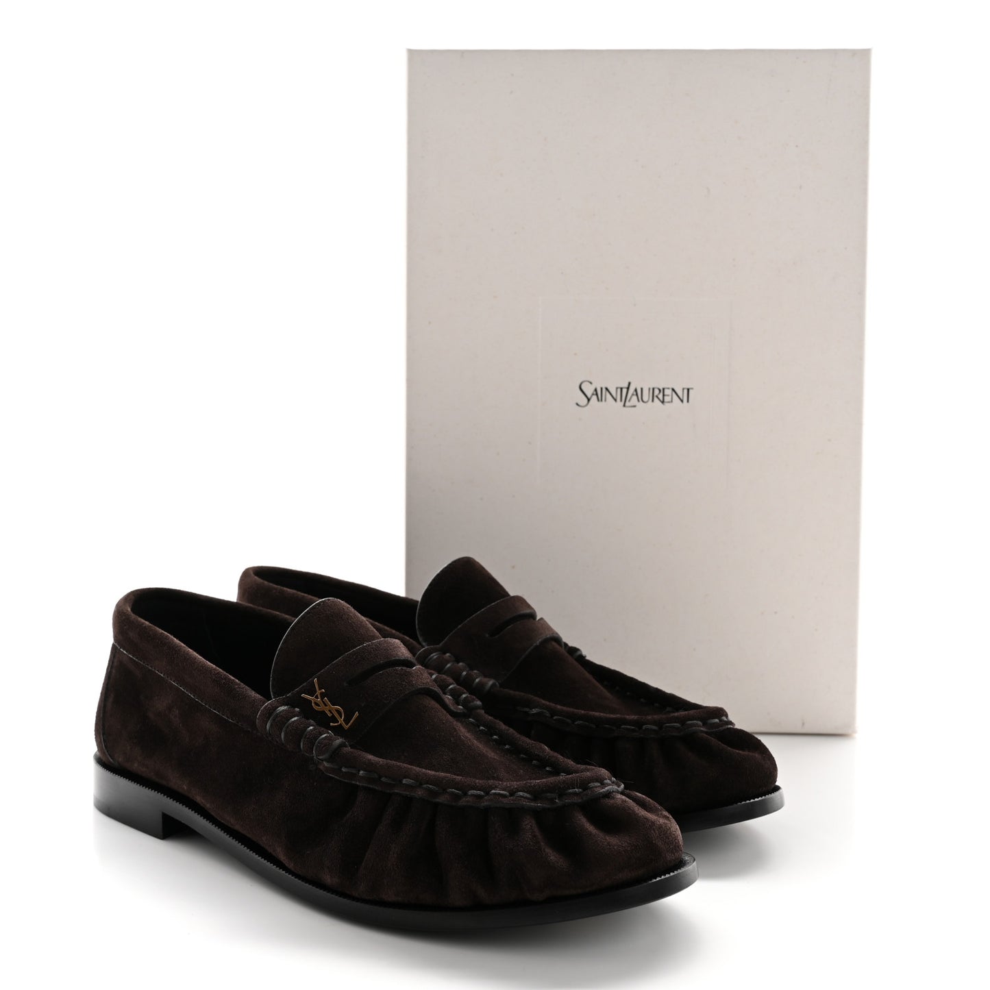 Suede Le Loafer 15 Penny Slippers 36.5 Dark Chocolate