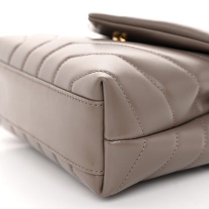 Saint Laurent Calfskin Y Quilted Monogram Toy Loulou Crossbody Bag Greyish Brown 10 of 14