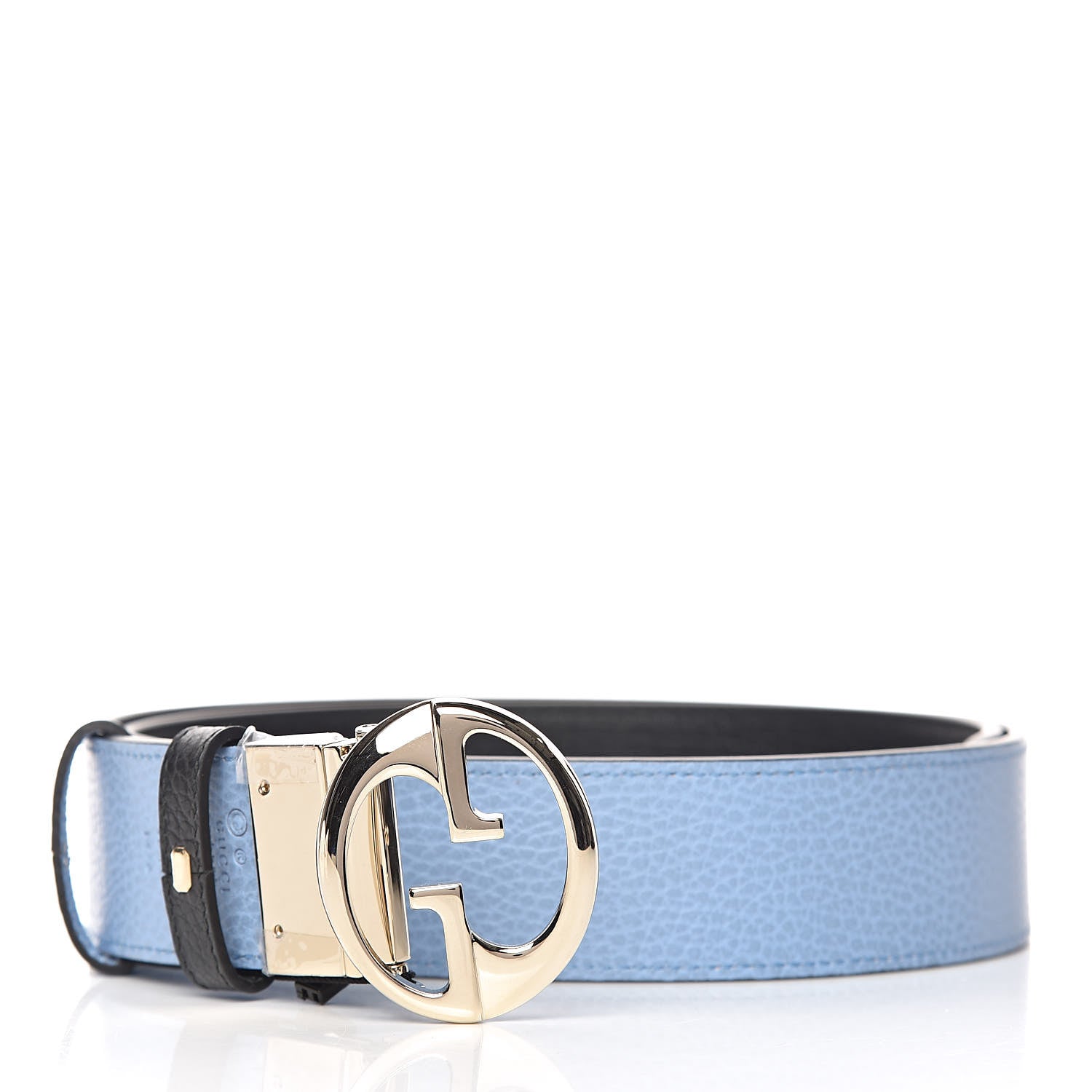 Gucci Dollar Calfskin 1973 Reversible Belt 90 36 Black Mineral Blue 3 of 7